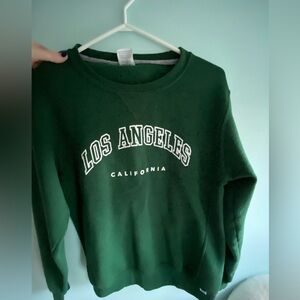 LA crew neck dark green